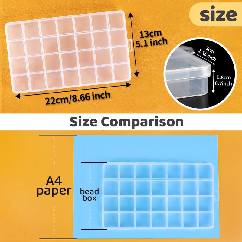 Eppingwin 28 Grids Bead Organizer, Craft Organizers and Storage, Acrylic Organizers, Plastic Bead Organizer Box for Crafts Organizing Storing - Image 2